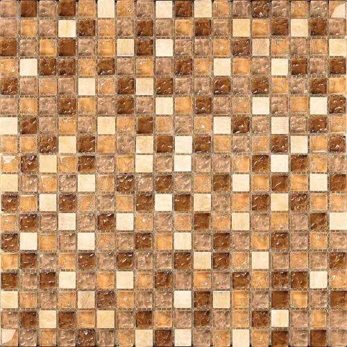 Golden Crackle Glass Stone  Mosaic Tile in Small Square for Backsplash and Wall Bathroom Design GST122