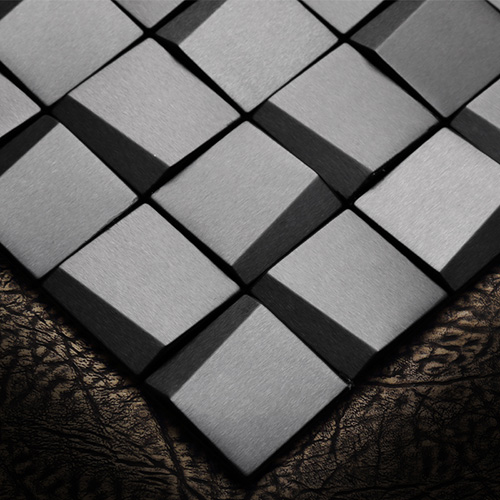 3D Black Stainless Steel Wall Tile SST01