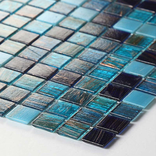 Teal Crystal Glass Tiles Kitchen Backsplash Grey Wood Grain Tiles Bathroom Wall design CGT02