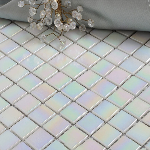 Pink Glass Mosaic Tile Square Backsplash CGT06
