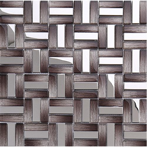 Stainless steel glass mosaic tile in taupe for backsplash and wall MGT014
