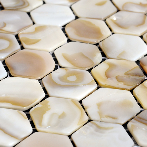 Rust Honeycomb Pearlized Backsplash Tile Mother of Pearl Mosaics Wall MPT16