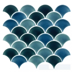 Modern Cobalt Blue Crackle Porcelain Tile Backsplash for Bathroom and Kitchen CPT128