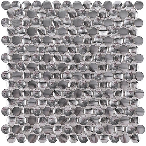12 X12 Wall Backsplash Tiles Patterns, Stainless Steel Penny Round Tile
