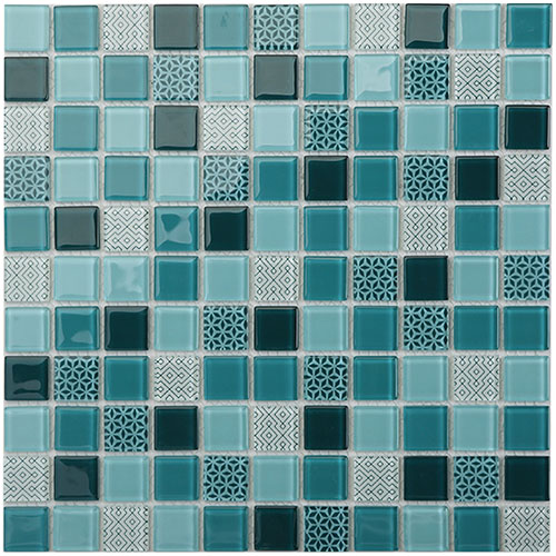 4mm Navy Blue Square Glass Mosaic Tile for Bathroom Wall and Kitchen Backsplash  CGT052