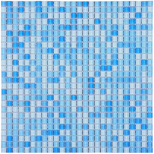 Sky Blue Square Glass Mosaic Tile Bathroom and Kitchen Backsplash Design  CGT056