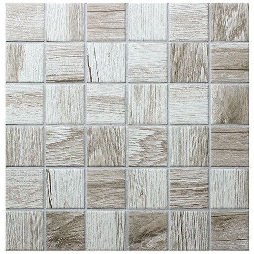 12x12 inches Sqaure Wood Look Ceramic Mosaic Tile Simulated Wood Design for Wall and Floor CPT196