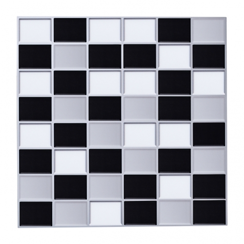 Black and White Peel and Stick Tiles Square Mosaic SOT1038 (0.69 Sq.ft/Sheet)