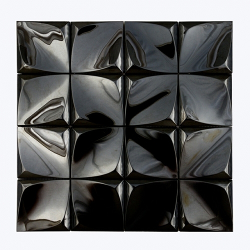 Black Stainless Steel Mosaic tile in 3D Square Design ALT133