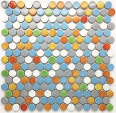 Rainbow Backsplash Tile Penny Round Mosaic CPT105