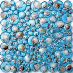 Sea Blue Bubble Tile Resin Mosaic 0.97 Sq.ft / Sheet