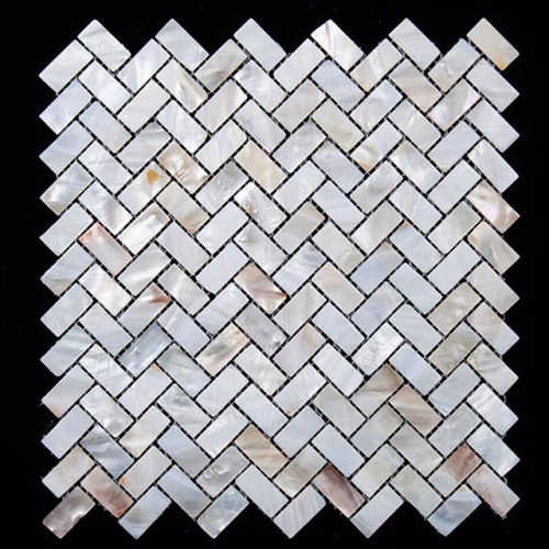 Nature White Herringbone Pearlized Backsplash Tile for Bathroom and Kitchen MPT26