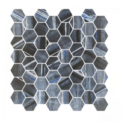Honeycomb Hexagon Backsplash Tile Glass Mosaic CGT381