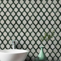 Green Arabesque Marble Tile Stone Floor Mosaic SMT37