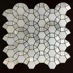Pearlized Geometric Mother of Pearl Backsplash Tile Shell Mosaic MPT68