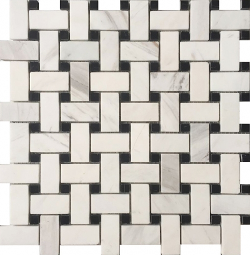 Basket Weave Backsplash Tile Marble Mosaic MST03