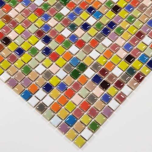 Tiny Square Rainbow Backsplash Tile Porcelain Mosaic CPT116