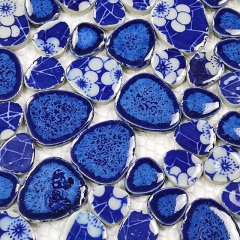 Blue and White Pebble Ceramic Tile Decorative Bathroom Ideas CPT114